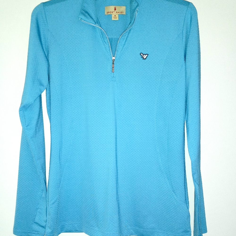 Sport Haley long sleeve 1/4 zip fitted athletic running top size Medium